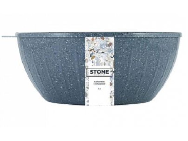 Салатник Sugar&Spice STONE с крышкой 5л темный камень